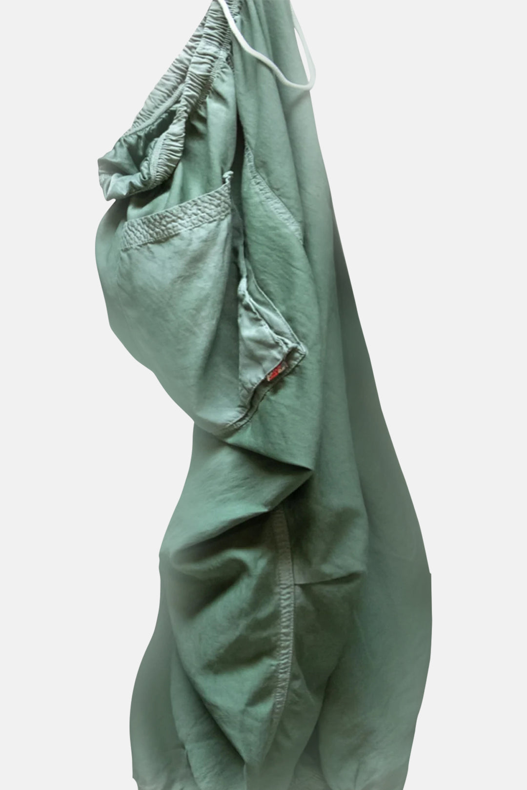 Matte/Satin Loose Drawcord Biggy Pant - Greenplant