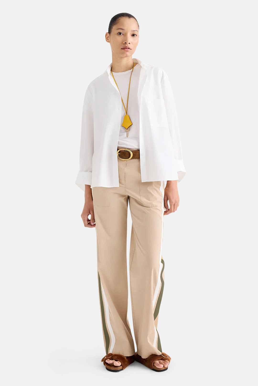 Isabelle Pant in Vintage Washed Poplin Sandstone