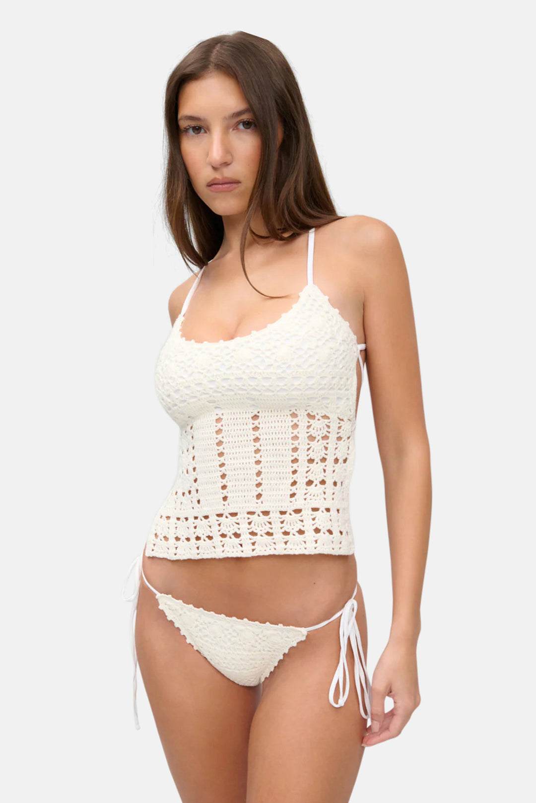 Nari Crochet Tankini Ivory Crochet