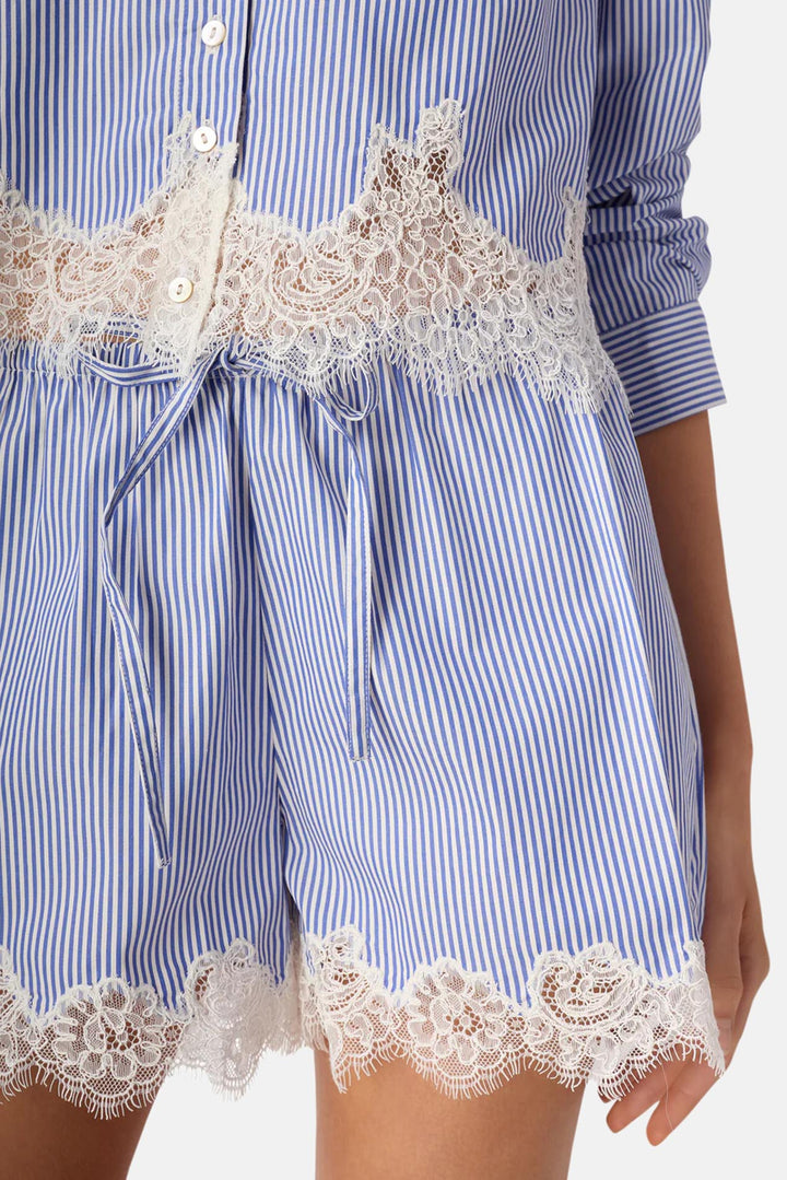 Cassandra Mid Rise Short Blue Stripe