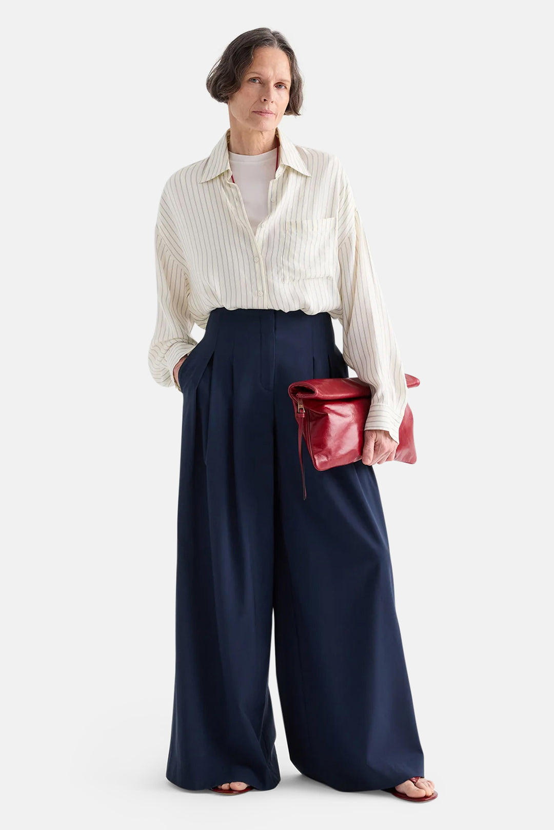 Drew Pant in Ultrafine Twill Suiting Blueberry