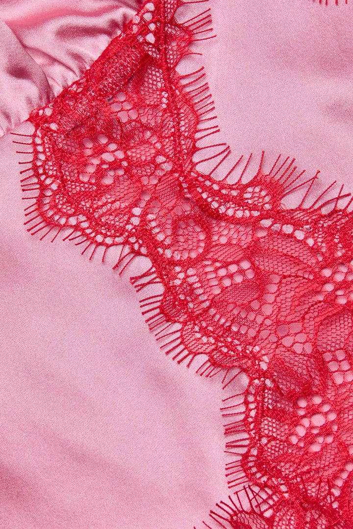 Kimber Silk Lace Camisole Fondant Pink/Chili Pepper