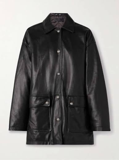 Cordel Leather Coat Black