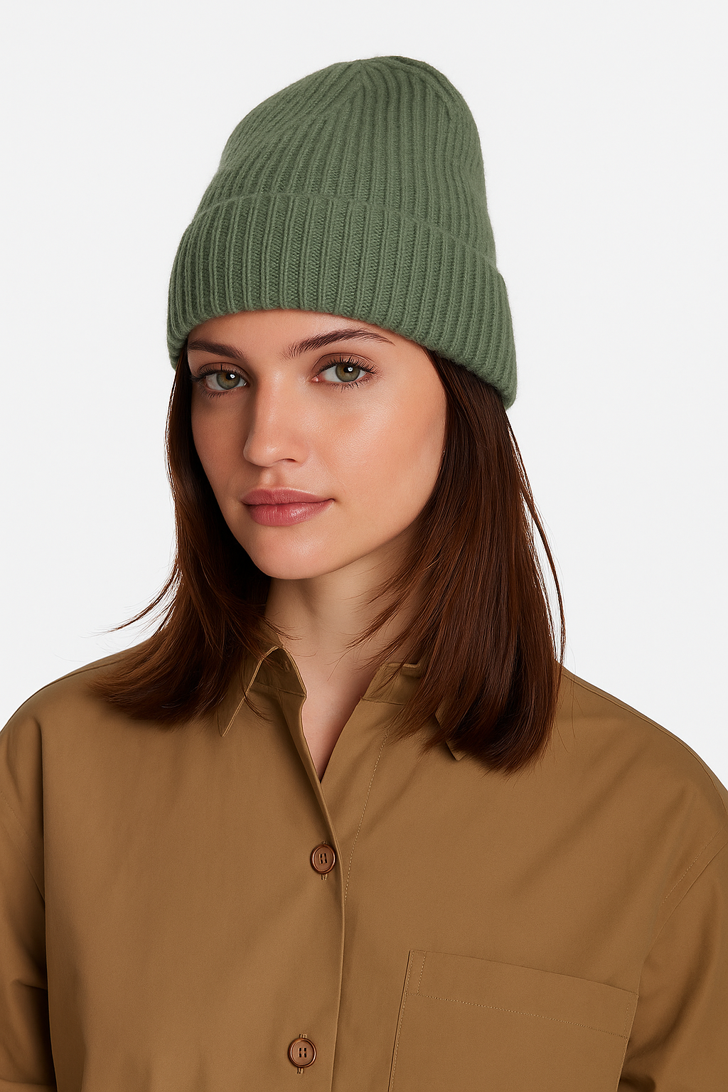 Cashmere Cuff Beanie Green