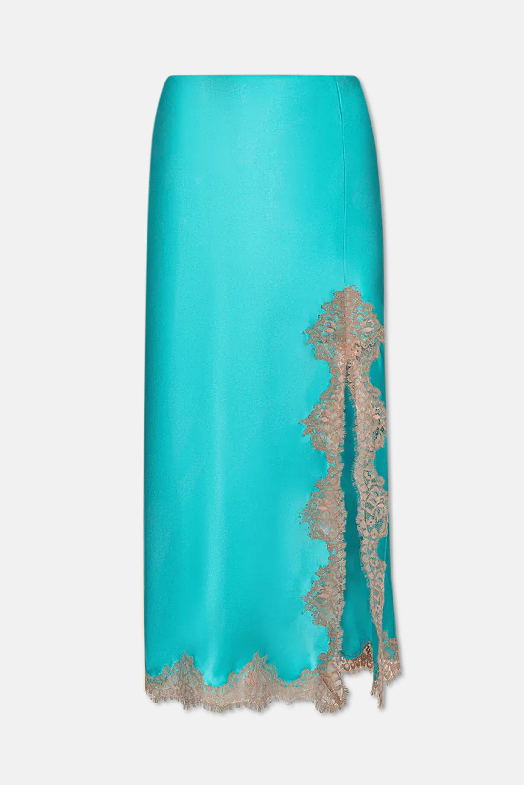 Tico Silk Lace Skirt Cyan/Cappuccino