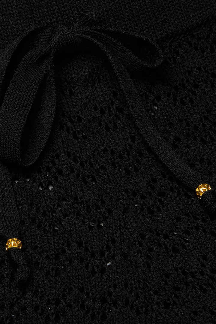 Gaelle Pointelle Knit Pant Black