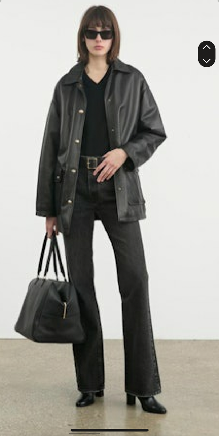 Cordel Leather Coat Black