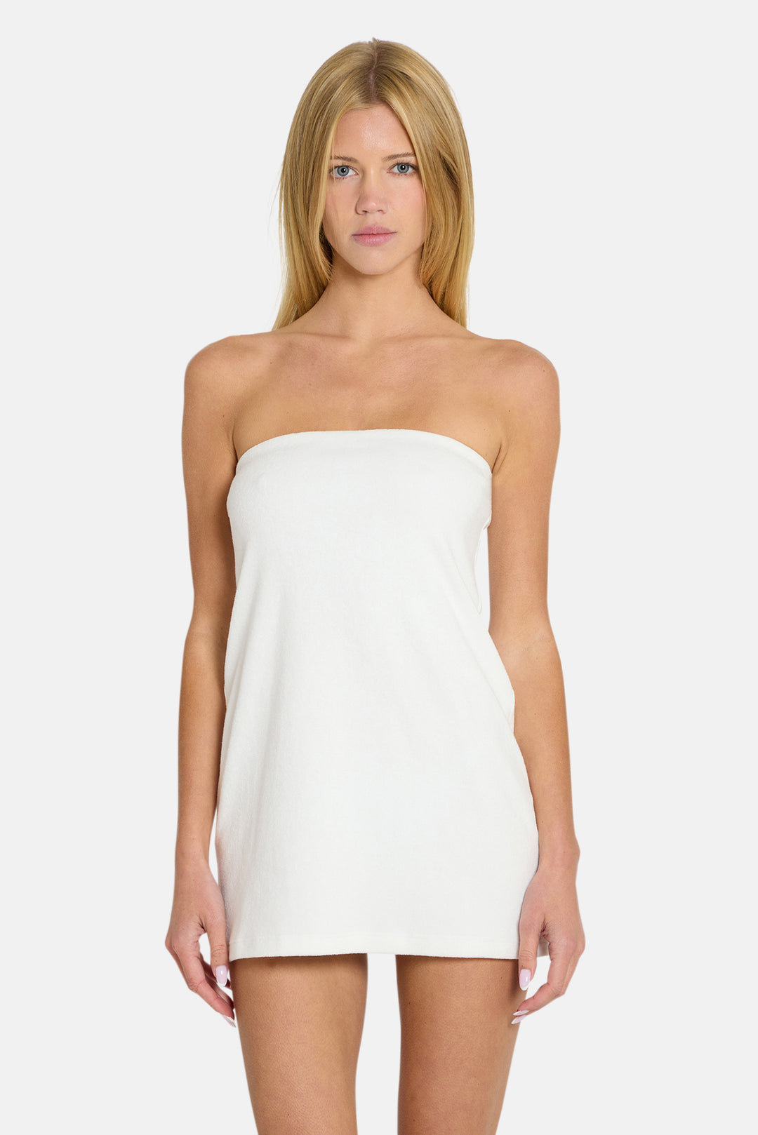 Jessa Terry Strapless Dress White