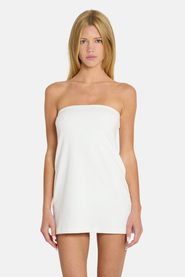 Jessa Terry Strapless Dress White