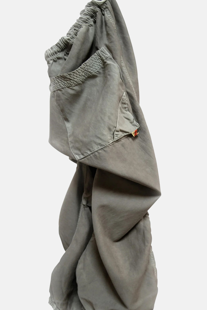 Matte/Satin Loose Drawcord Biggy Pant - Mud