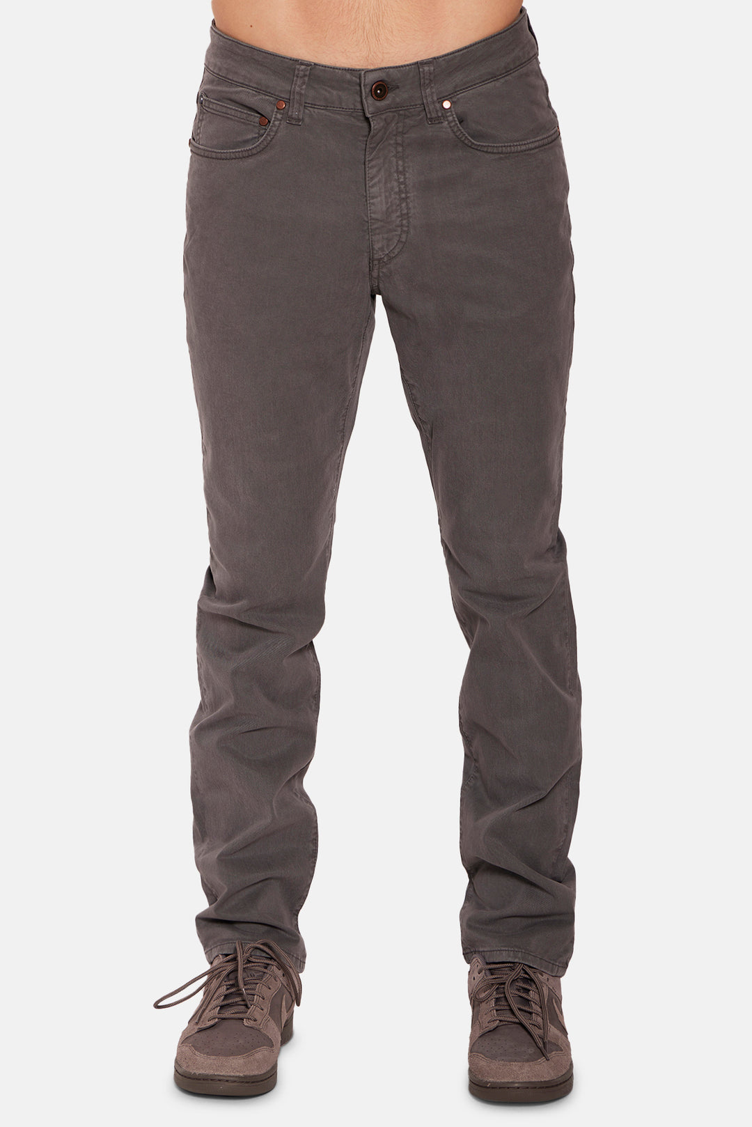5 Pocket Cotton/Tencel/Silk Trouser Elephant Grey