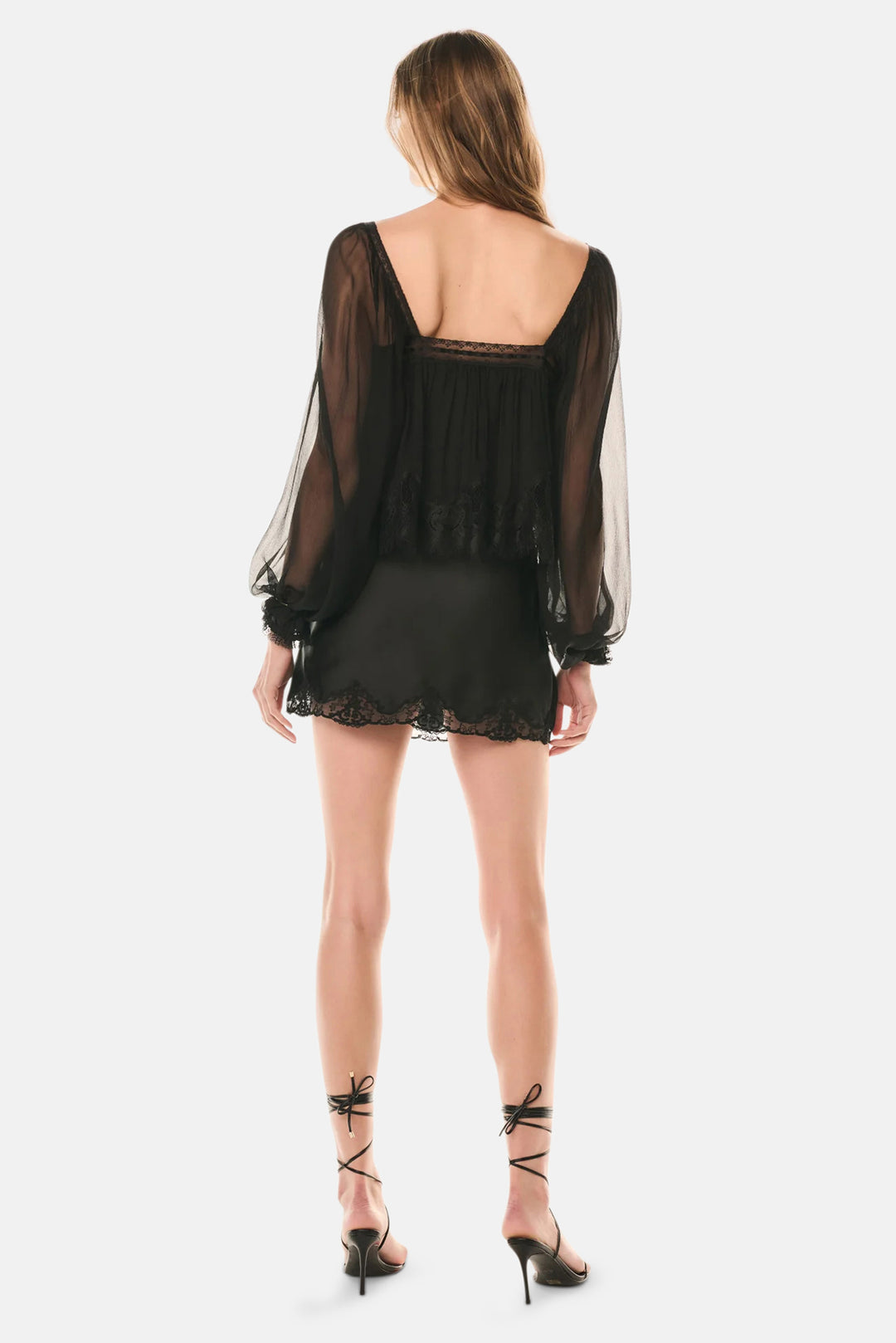 Belve Slip Mini Skirt Black