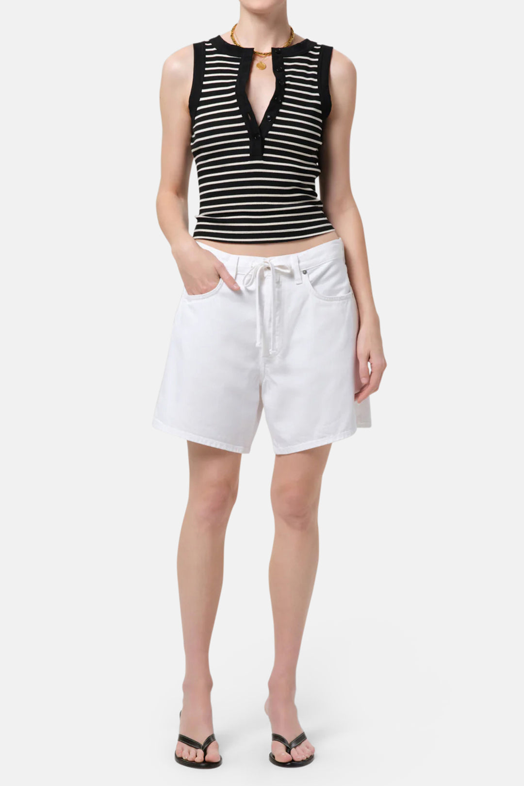 Caralyn Tank in Anthracite Stripe