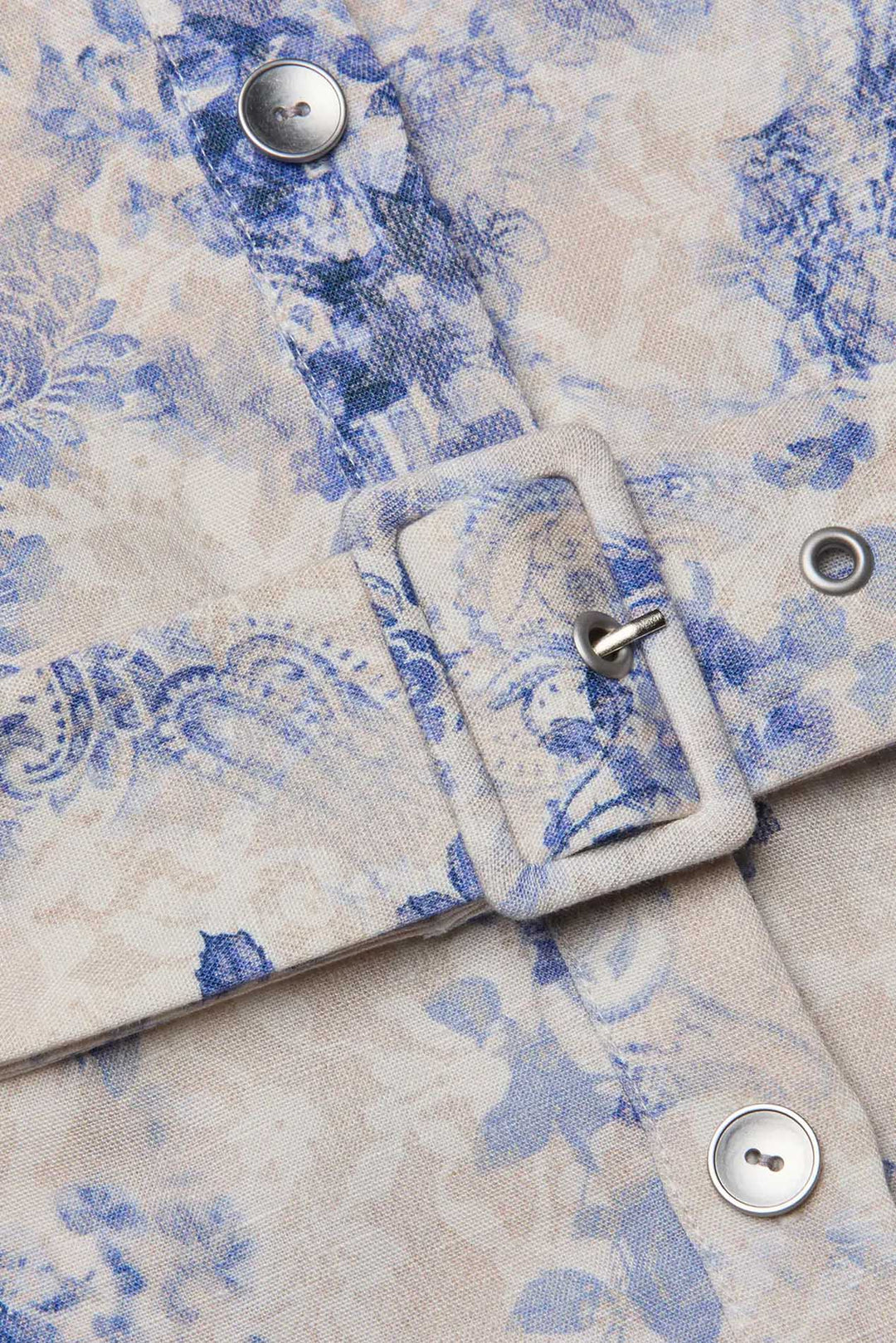 Kiersten Dress Ivory/Blue Watercolor Lace Paisley