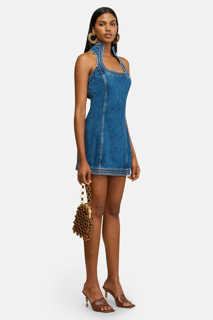 Azura Dress 80s Blue