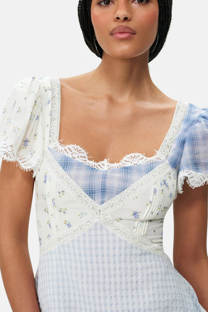 Bluebird Plaid Mini Dress