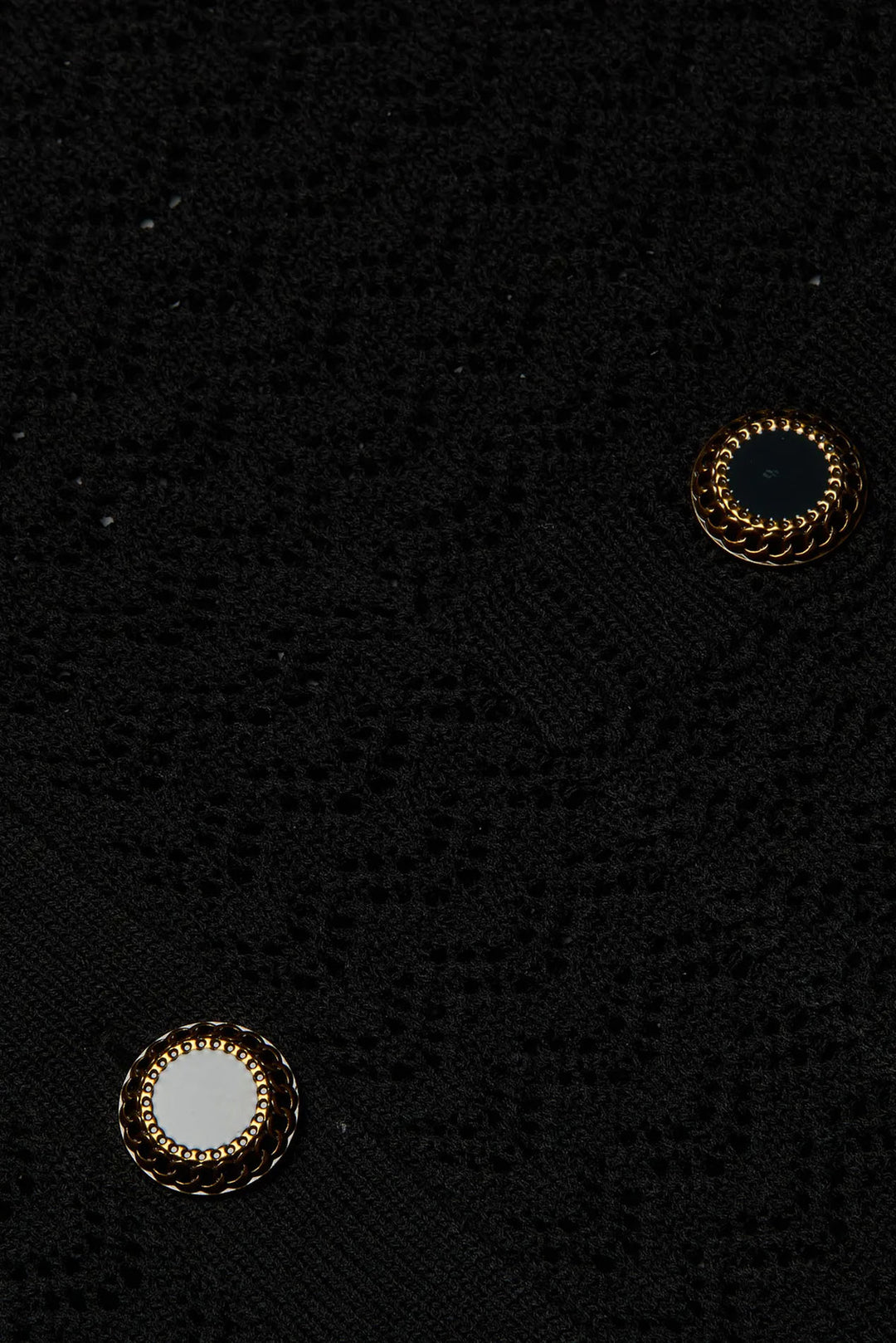 Orla Pointelle Knit Cardigan Black/Gold