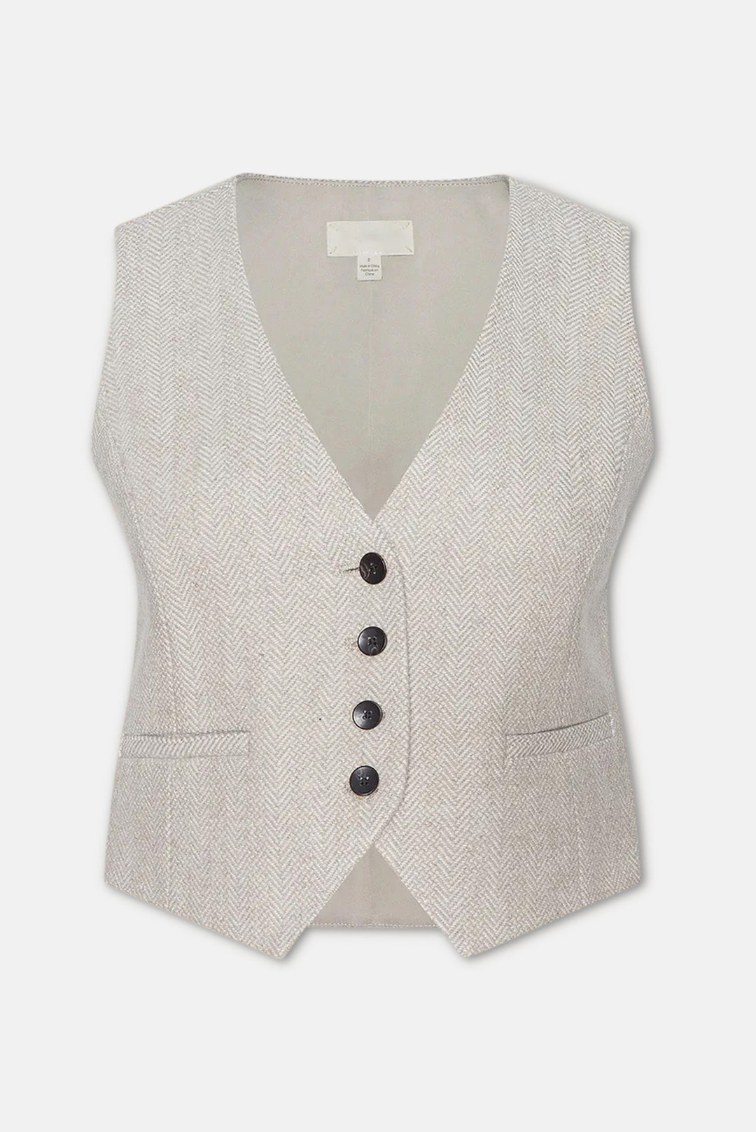 Jianna Vest Cappuccino/Ivory Tweed