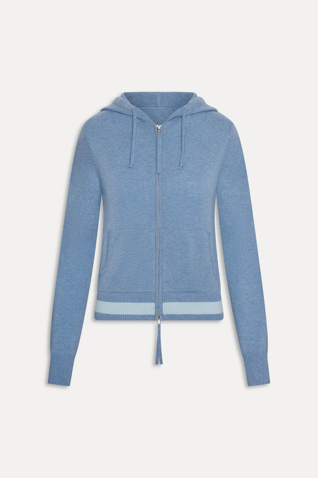 Topanga Cashmere Zip Up Hoodie Blue Lake