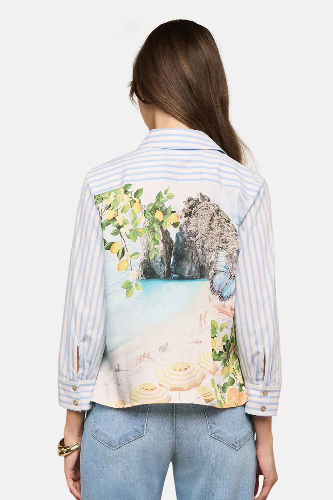 Fawn Beach Print Shirt Multi Beach Scarf