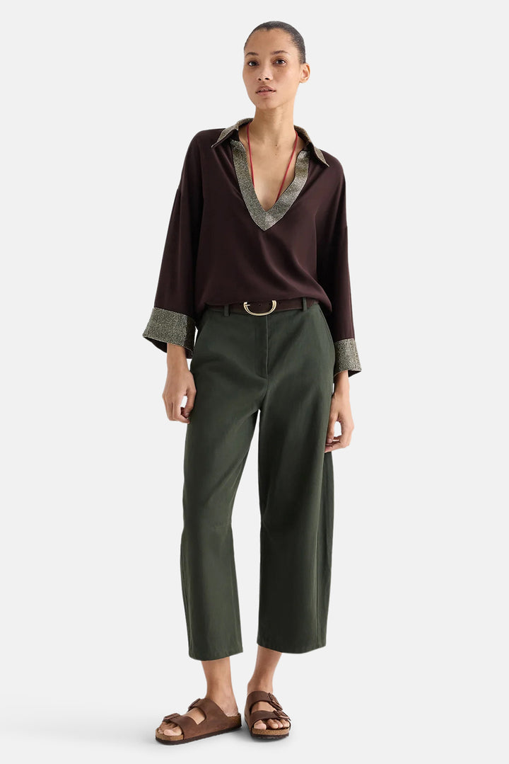 Slouchy BF Trouser in Cotton Linen Twill Rosen