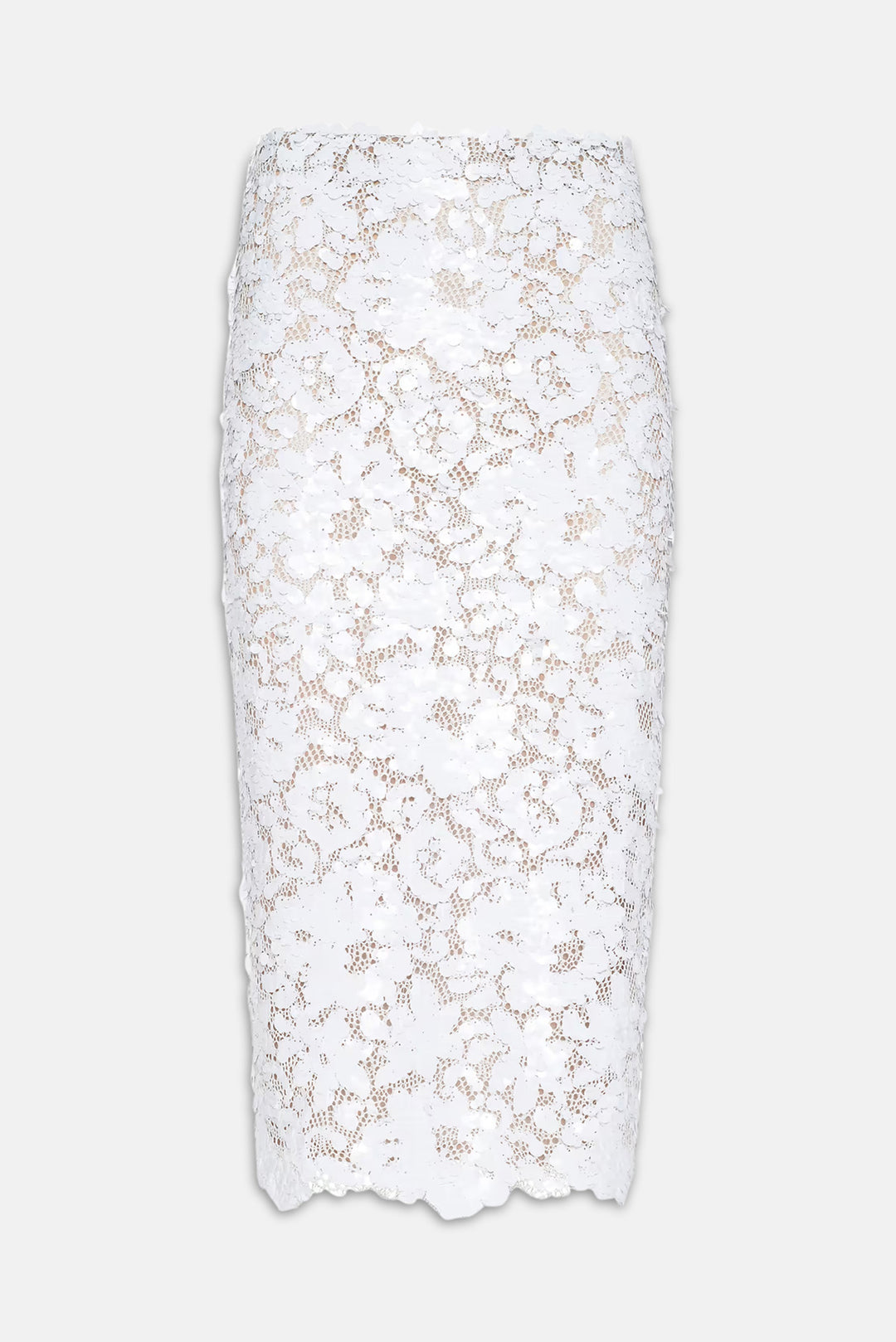 Makena Sequin Pencil Skirt White