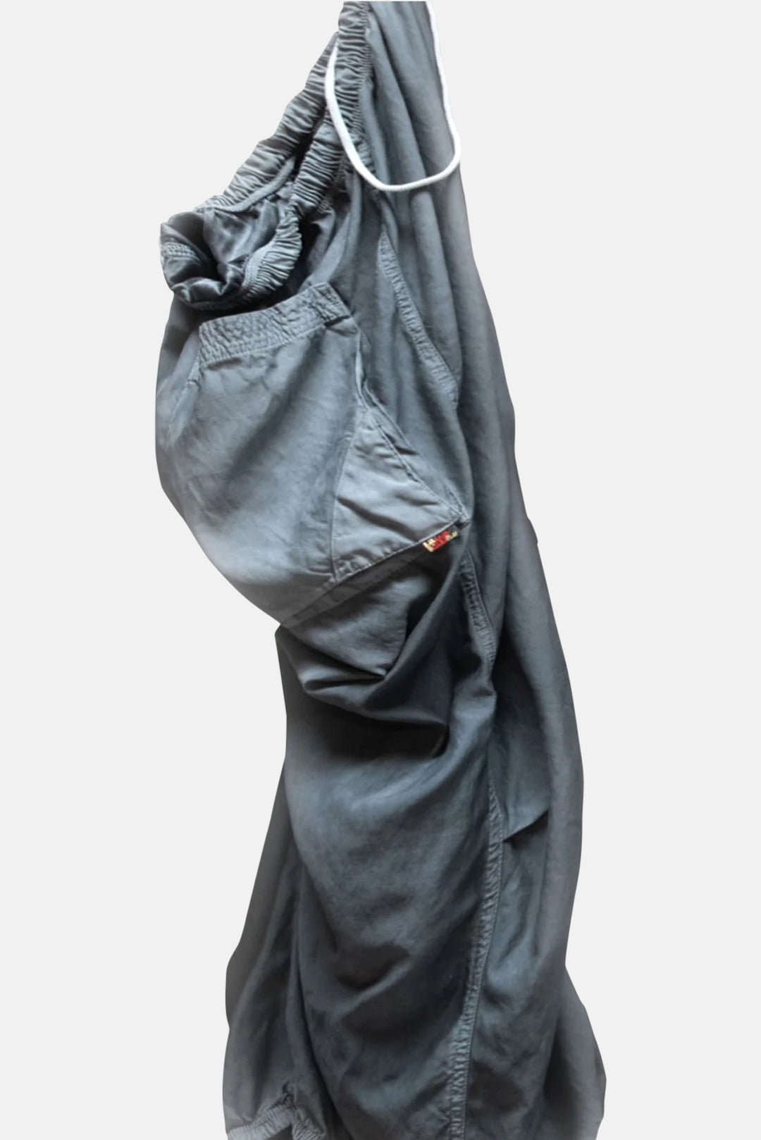 Matte/Satin Loose Drawcord Biggy Pant - Grey Art
