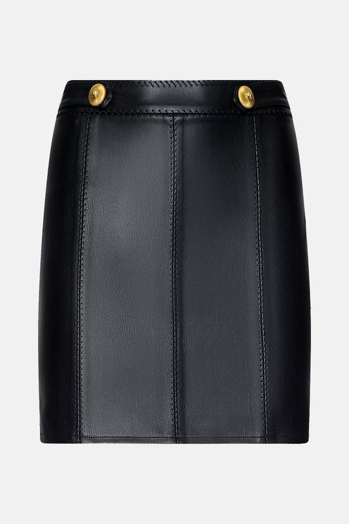 Arlena Vegan Leather Mini Skirt Black