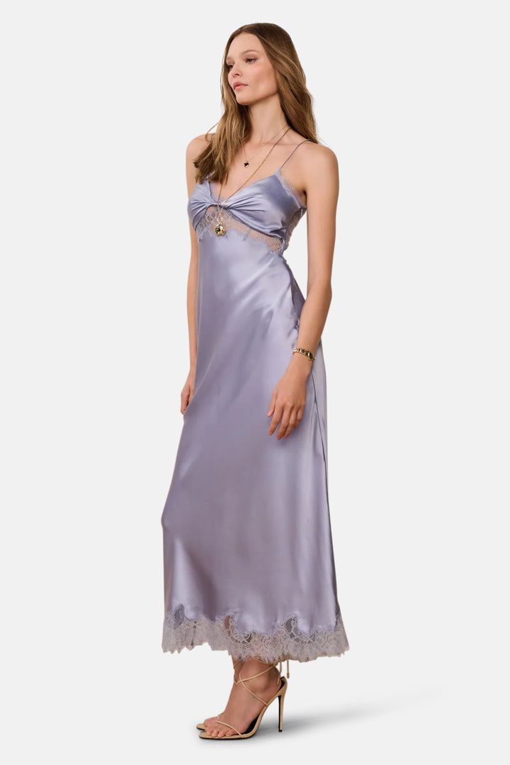 Orianna Silk-Blend Maxi Dress Washed Sky