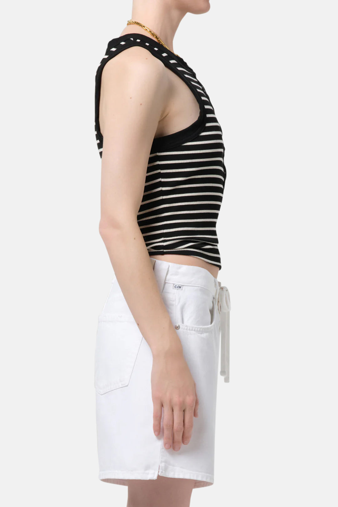 Caralyn Tank in Anthracite Stripe