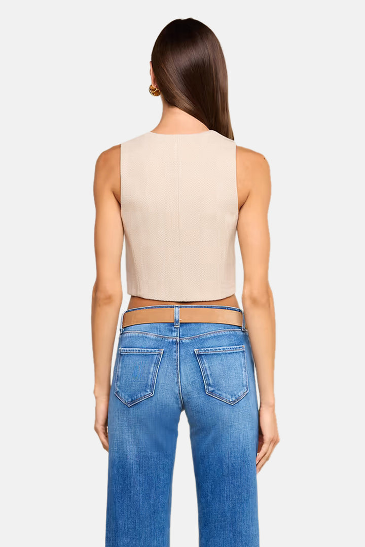 Jianna Vest Cappuccino/Ivory Tweed