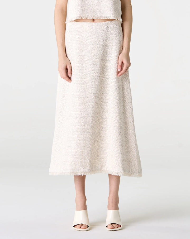 The A-Line Skirt w/ Raw Hem in Ivory
