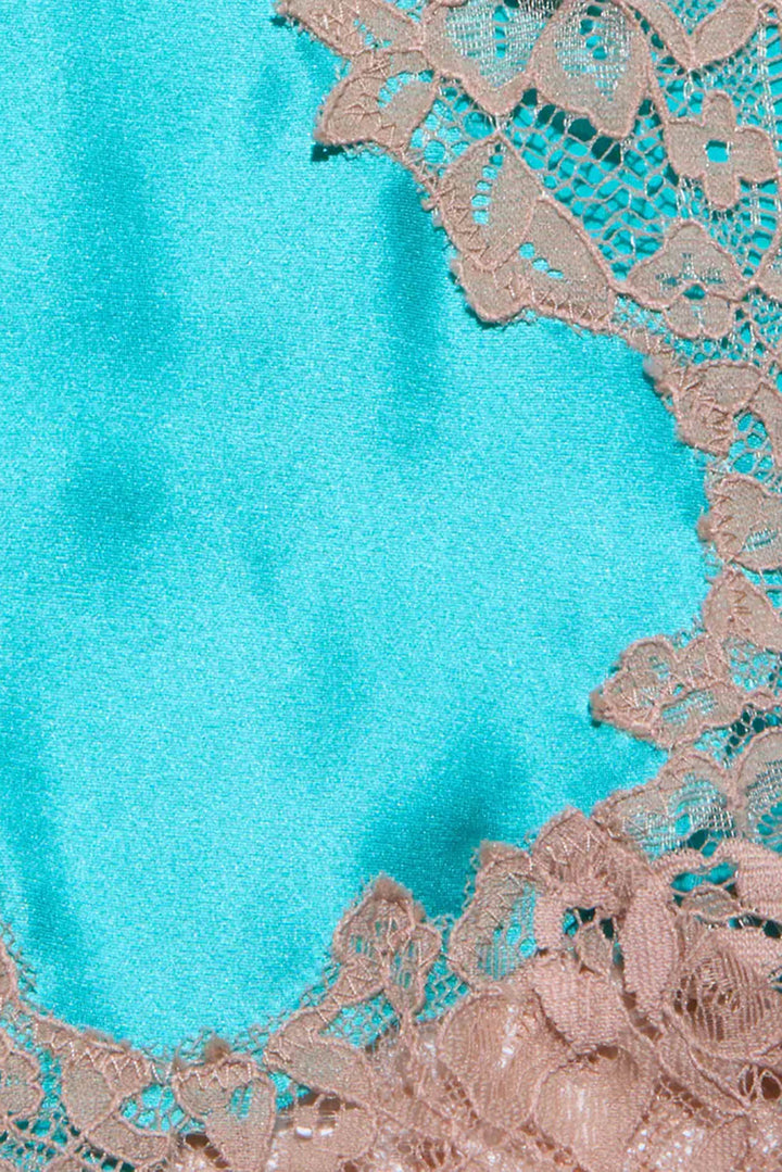 Tico Silk Lace Skirt Cyan/Cappuccino