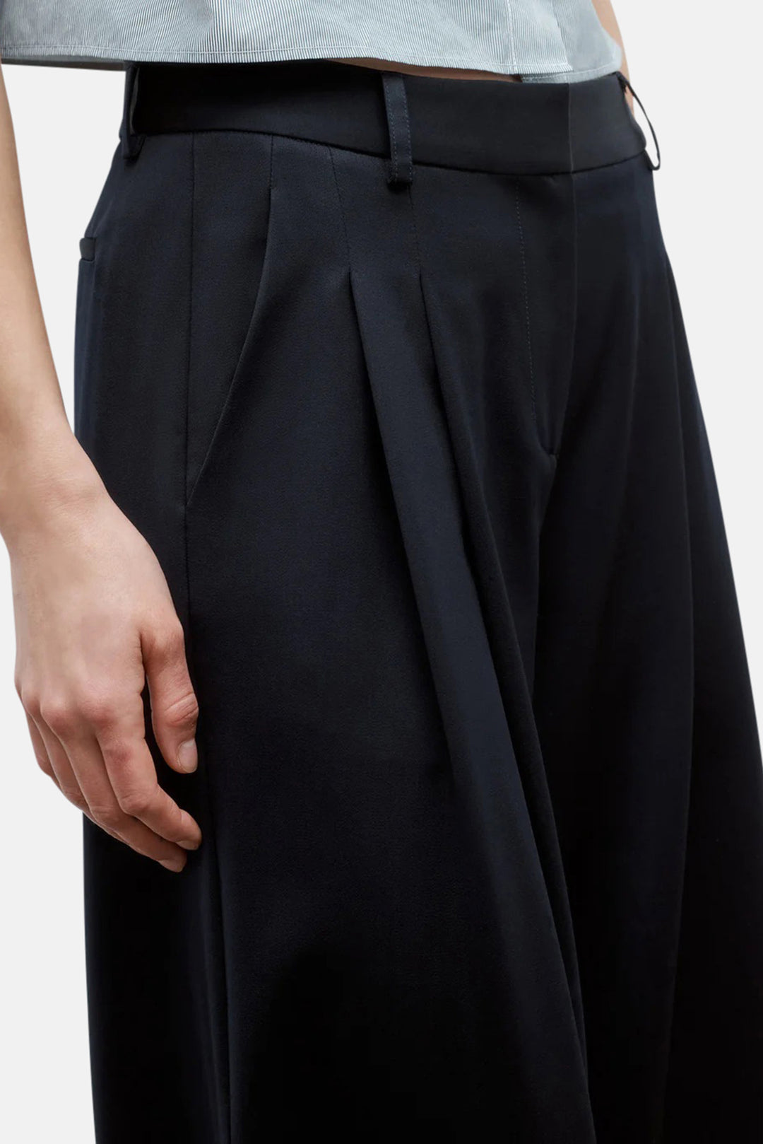 Next Didi Pant in Satin Faced Wool Suiting Midnight