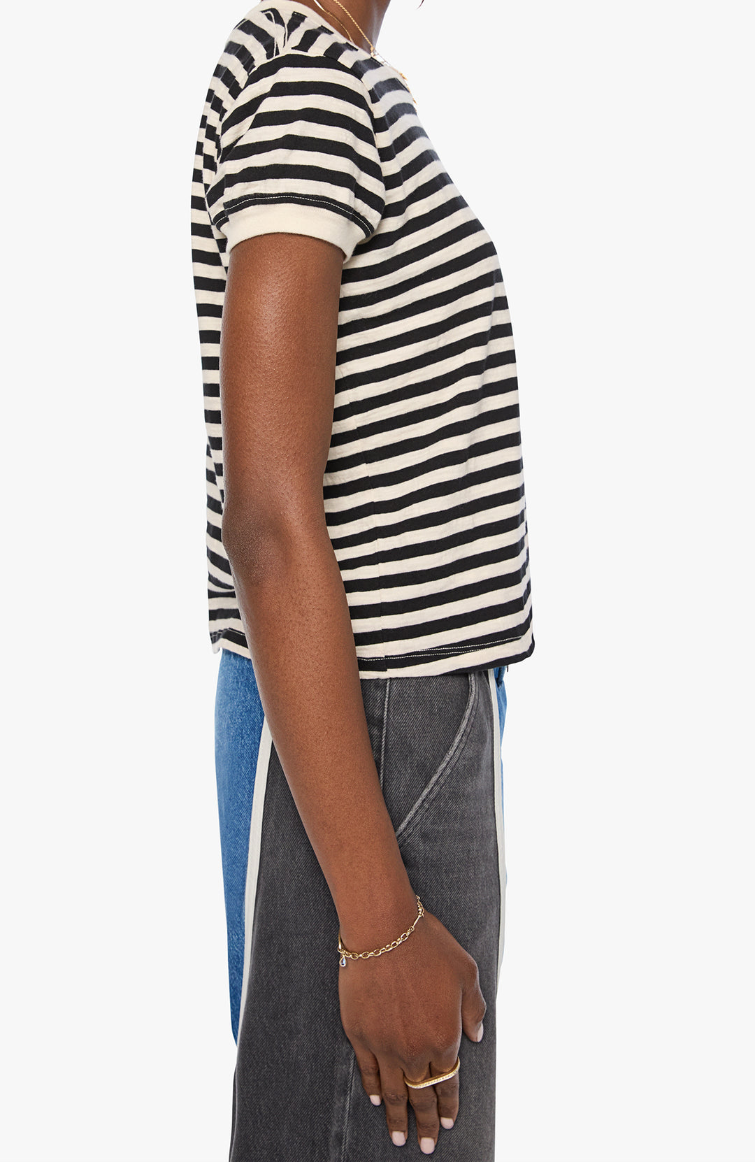 The Boxy Goodie Goodie Black And Cream Striipe