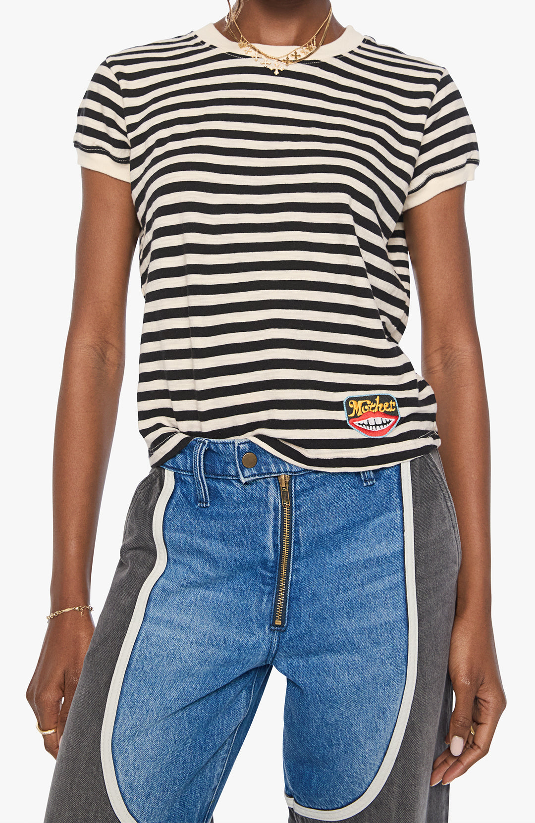 The Boxy Goodie Goodie Black And Cream Striipe