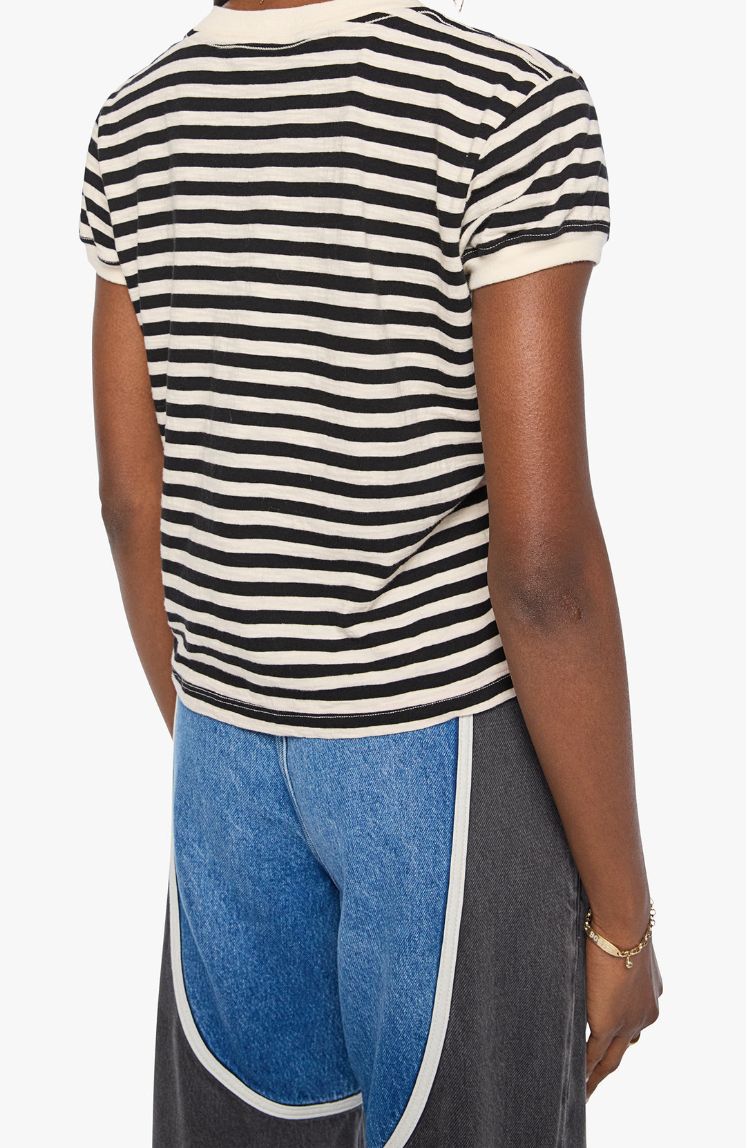 The Boxy Goodie Goodie Black And Cream Striipe