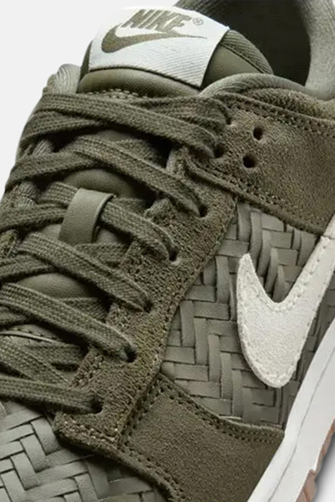 Women's Dunk Low Premium SE Woven 'Medium Olive/Gum'