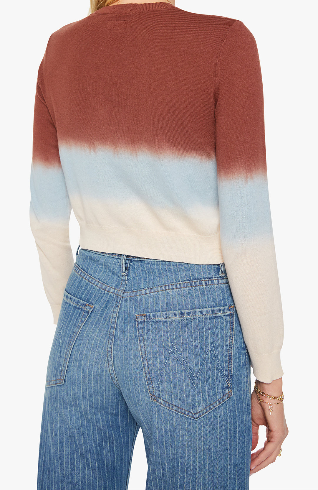 The Crew Neck Jumper Brown Ivory Blue