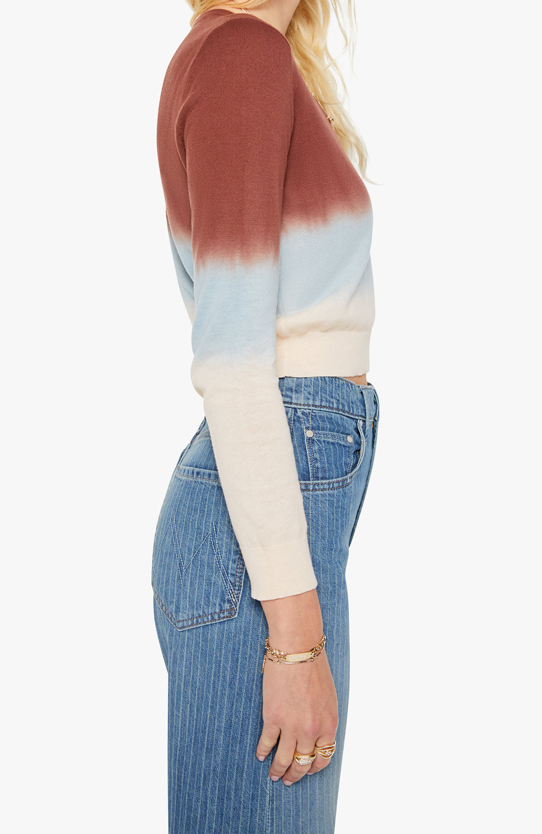 The Crew Neck Jumper Brown Ivory Blue