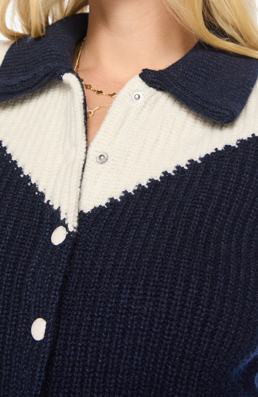 The Baby Raquette Cardigan Navy And Ivory