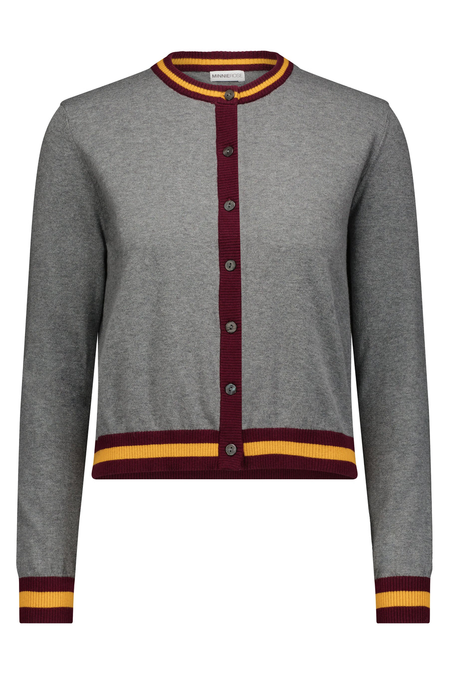 Cardigan with Stripe Detail Grey Shadow Combo