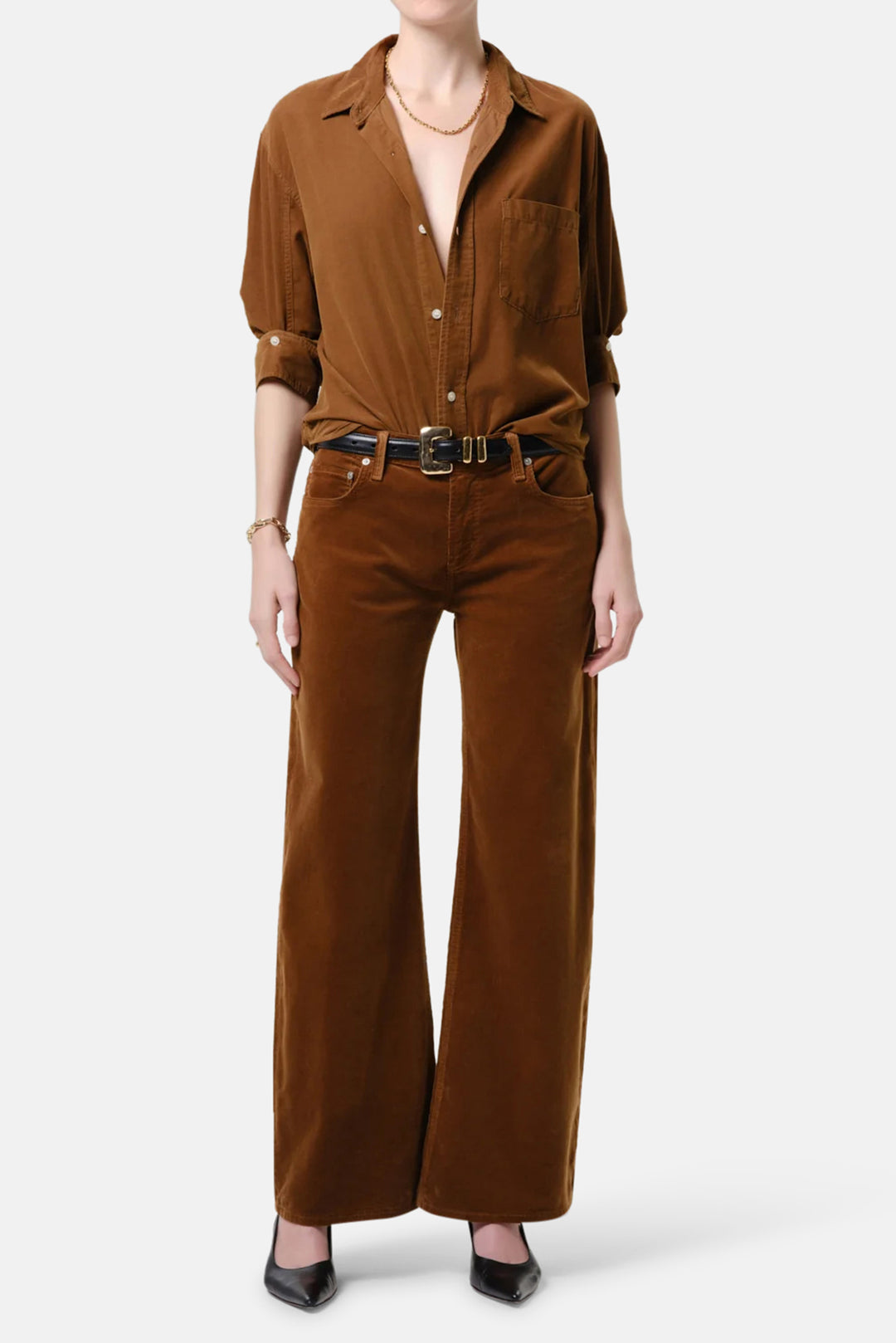 Nora Corduroy Trouser Leg In Manuka