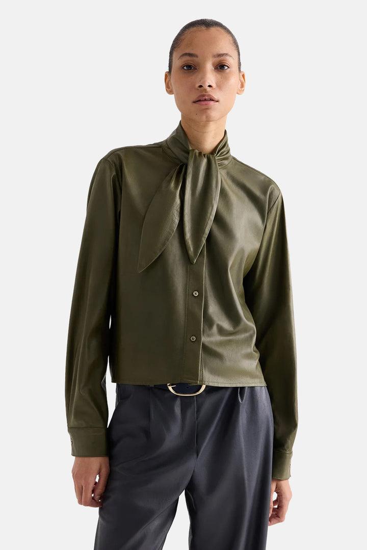 Tied Up in You Shirt in Leather Beetle
