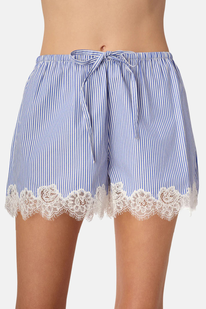 Cassandra Mid Rise Short Blue Stripe