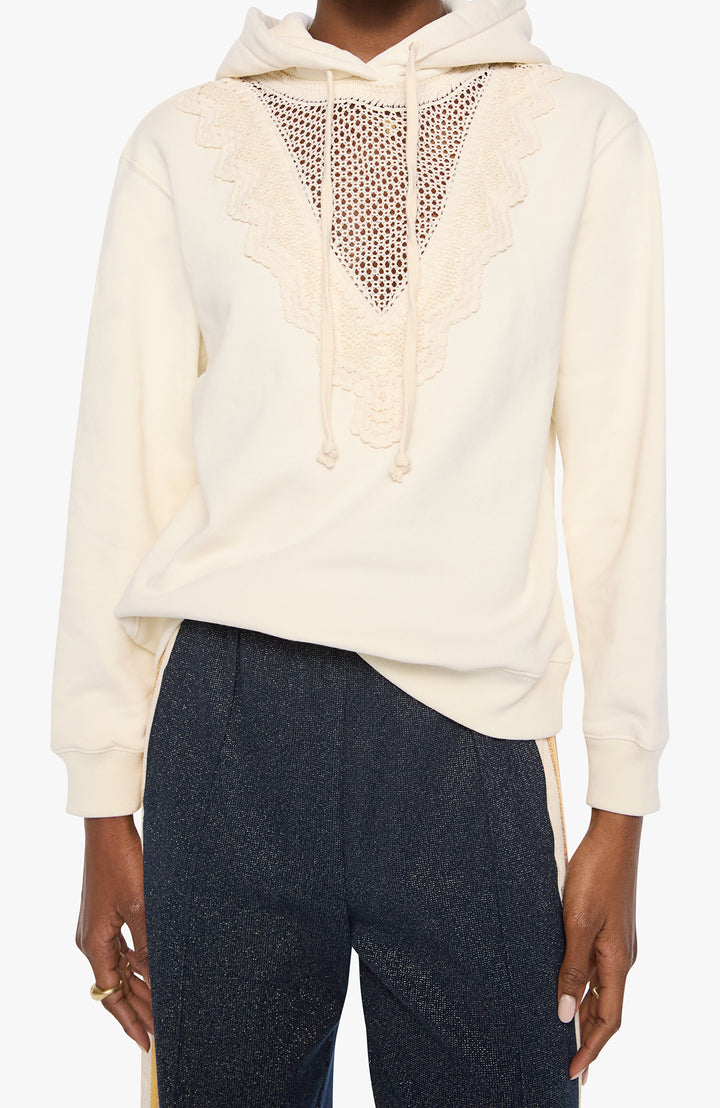 The Accent Square Hoodie Antique White