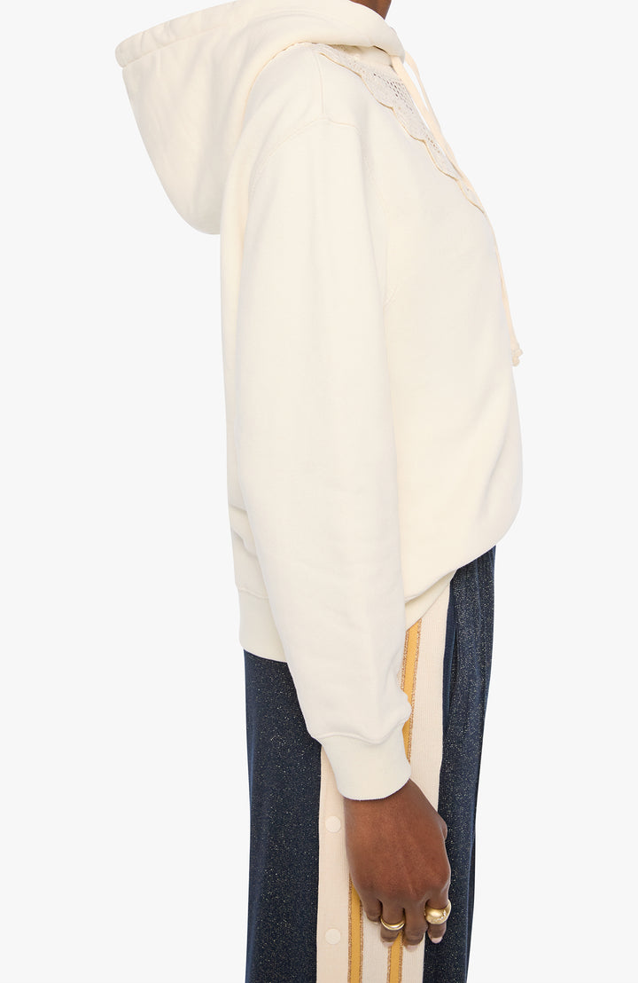 The Accent Square Hoodie Antique White