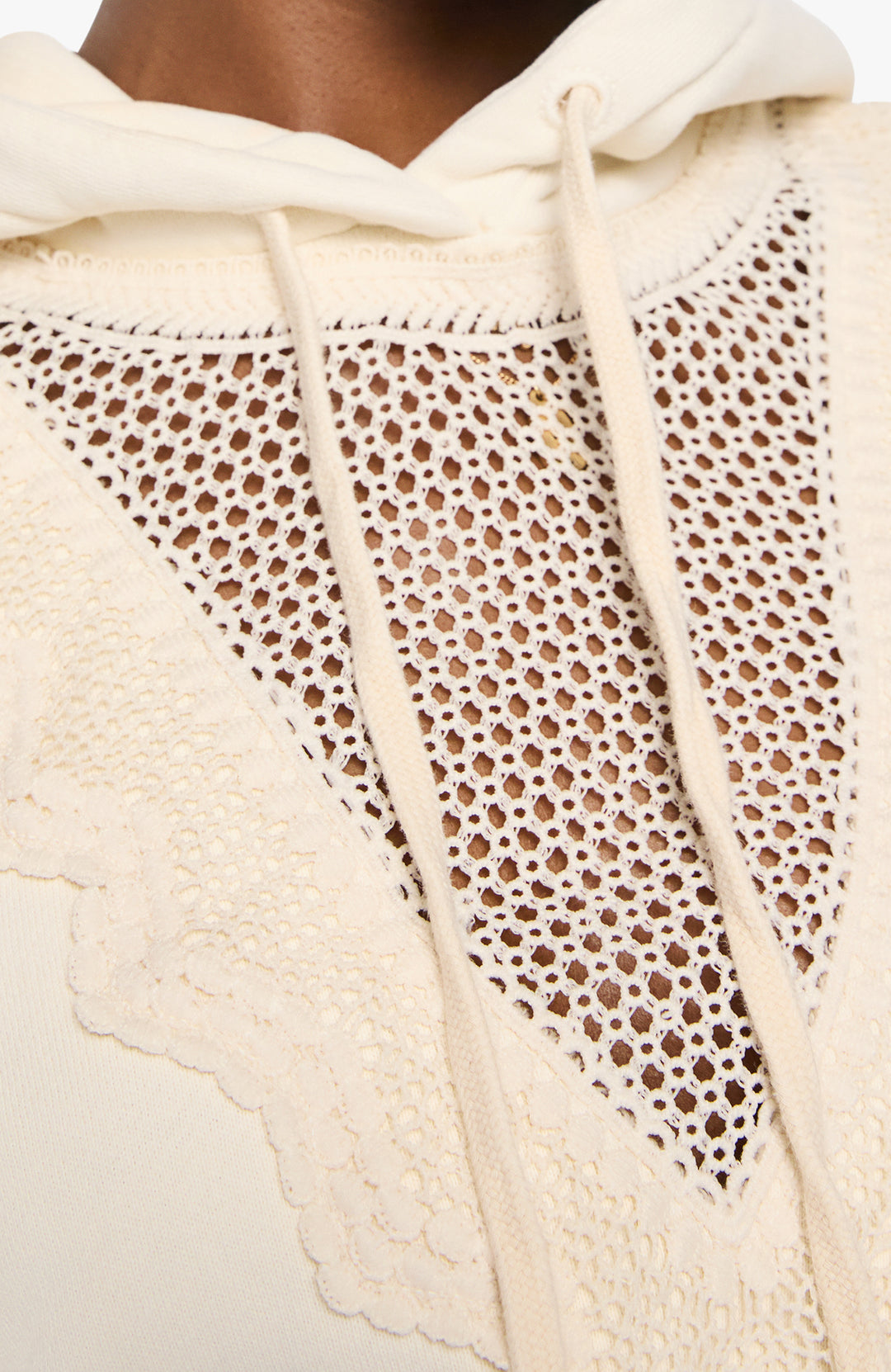 The Accent Square Hoodie Antique White