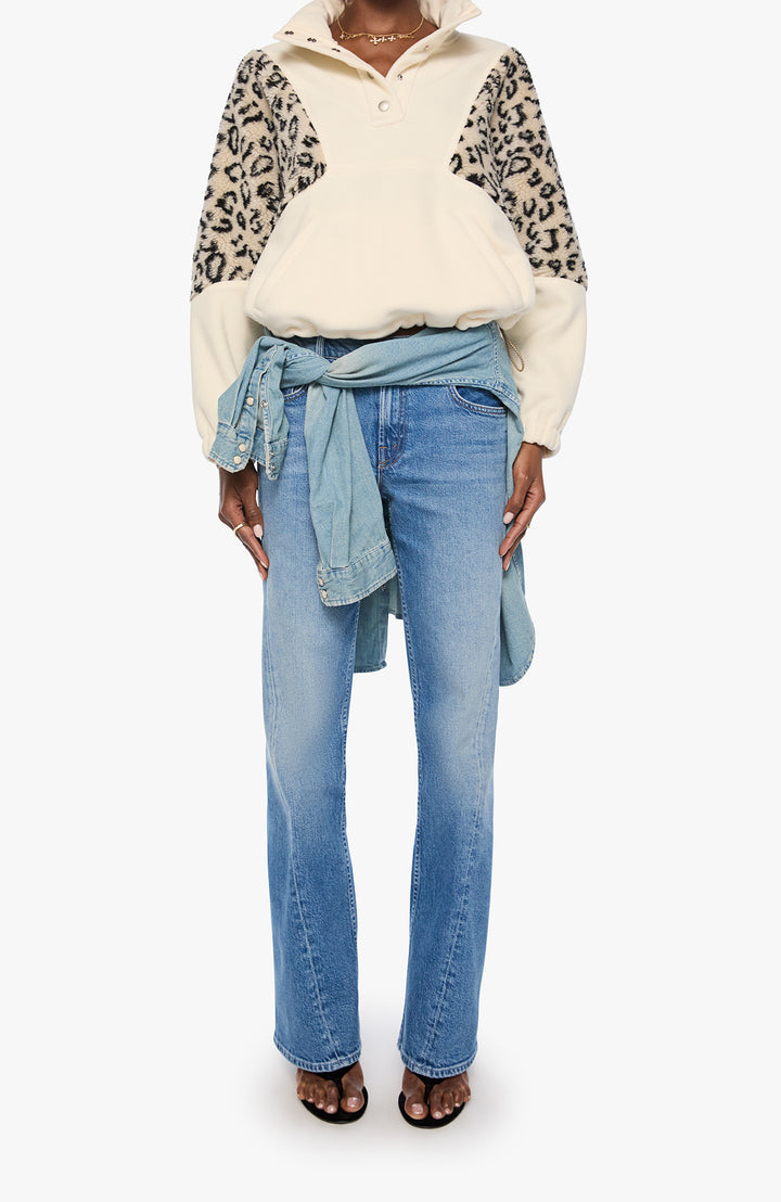 The Funnel Neck Drop Inset Cream And White