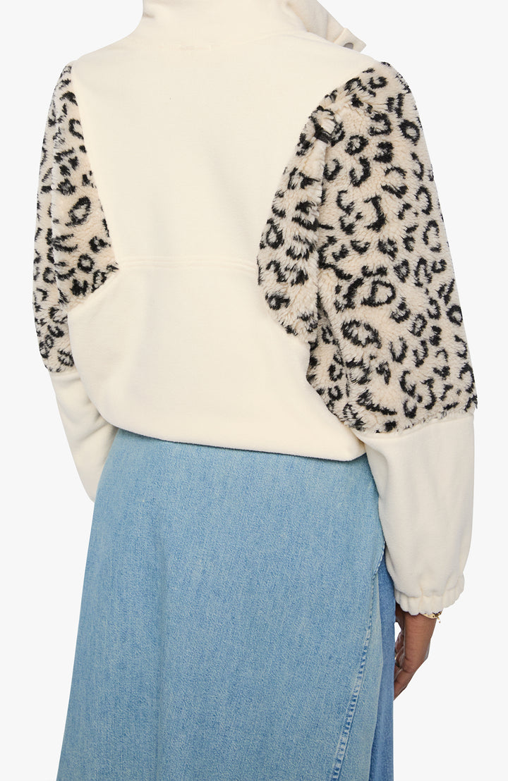 The Funnel Neck Drop Inset Cream And White